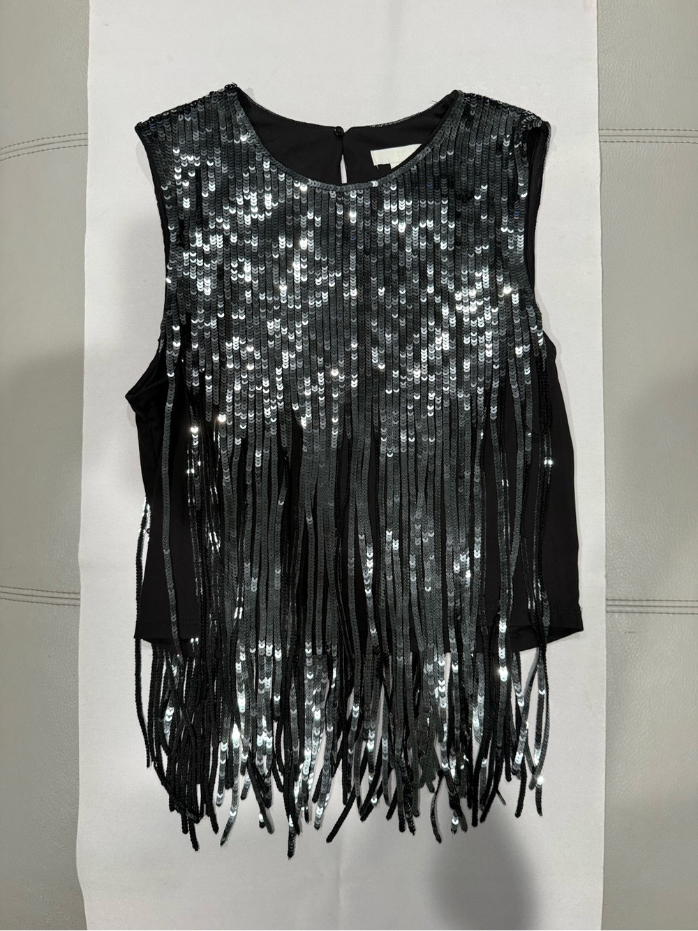 H & M Black Sequin Sleeveless Top NWT